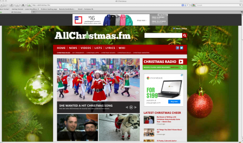Elizabeth Chan on Homepage of AllChristmas.FM