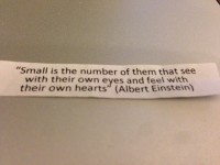 I went to a dinner on Wednesday and got this fortune.