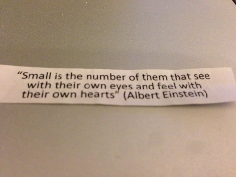 I went to a dinner on Wednesday and got this fortune. 
